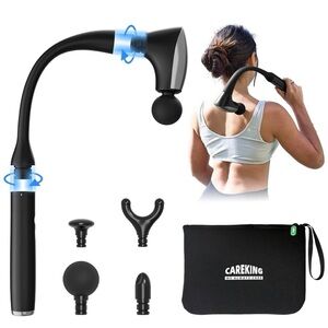 Careking Percussion Massage Gun - Black with Multiple Heads
